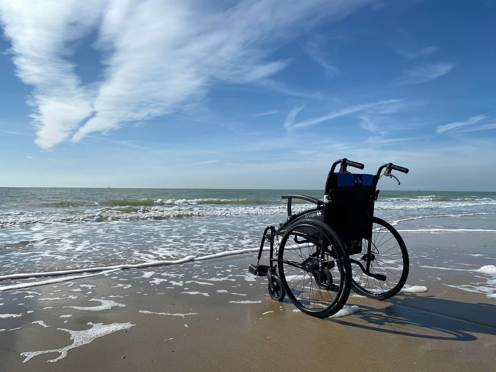 wheelchair by the sea
